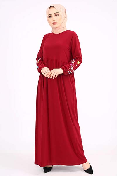 kirmizi-gunluk-tesettur-elbiseler