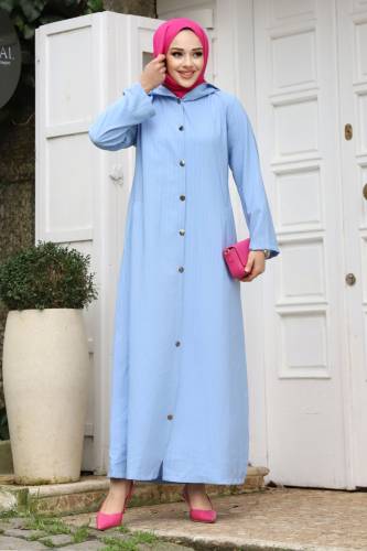 Ahsen Boydan Düğmeli Kap TSD231206 Bebe Mavisi 