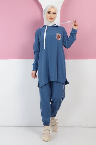 Arma Detaylı İkili Takım TSD220413 Mavi 