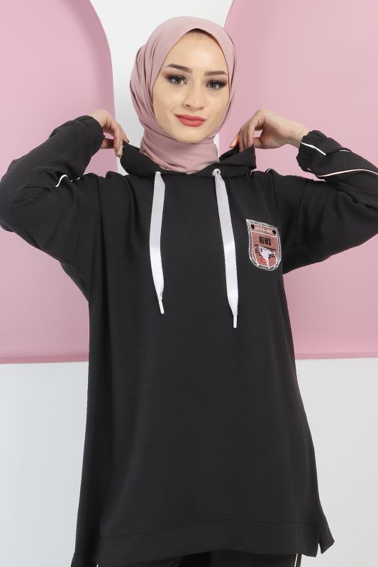 Arma Detaylı İkili Takım TSD220413 Siyah - 2