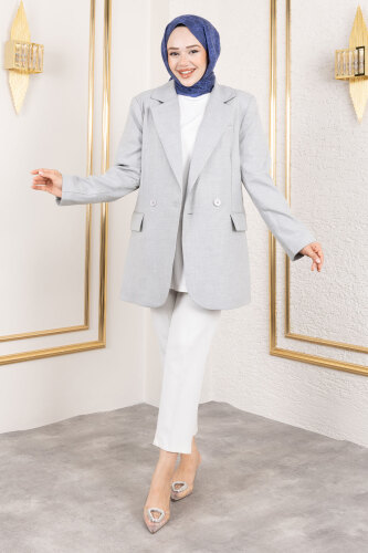 Regular Blazer Ceket TSD250179 Gri 