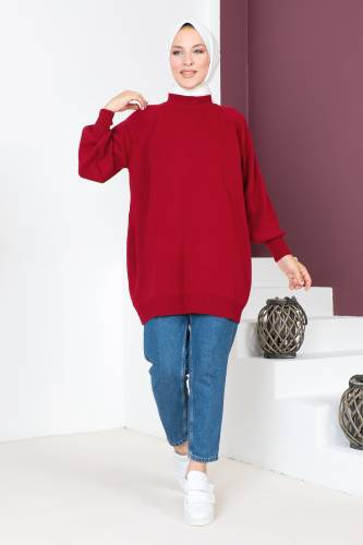 Basic Triko Tunik TSD230715 Bordo 
