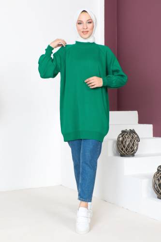 Basic Triko Tunik TSD230715 Yeşil 