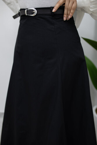 Beli Kemerli Balon Etek TSD260224 Siyah - 5