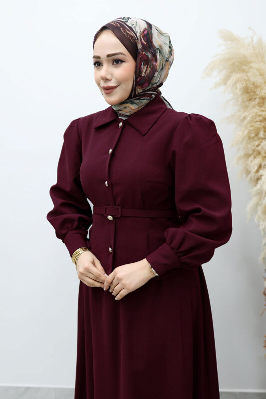Beli Kemerli Etekli Takım TSD260150 Bordo - 2