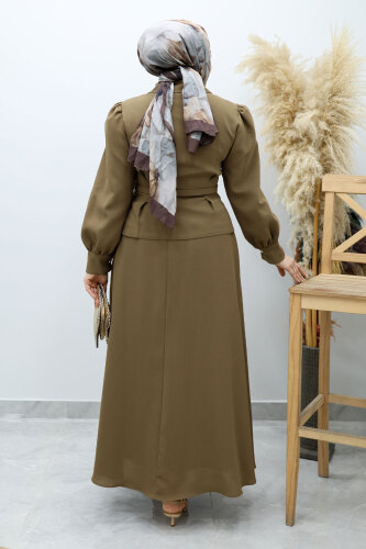 Beli Kemerli Etekli Takım TSD260150 Haki - 6