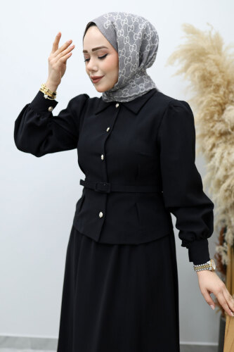 Beli Kemerli Etekli Takım TSD260150 Siyah - 2