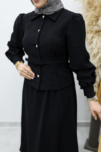 Beli Kemerli Etekli Takım TSD260150 Siyah - 4