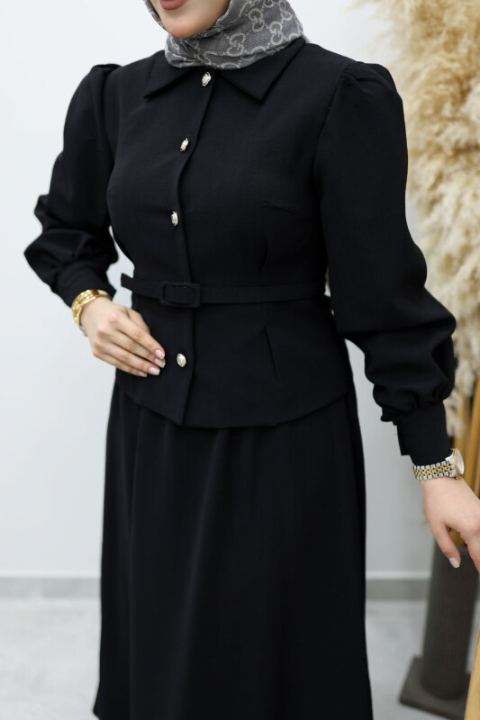 Beli Kemerli Etekli Takım TSD260150 Siyah - 4