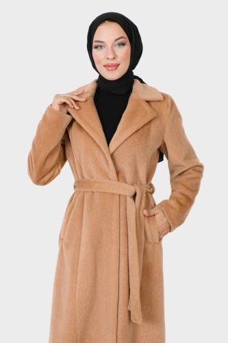 Beli Kuşaklı Fox Kaban TSD230917 Camel - 2