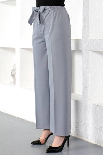 Beli Lastikli Bol Paça Pantolon TSD230109 Gri 