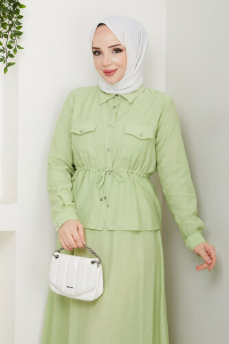 Beli Lastikli Etekli Takım TSD250164 Fıstık Yeşili - 2