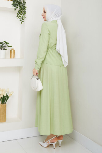 Beli Lastikli Etekli Takım TSD250164 Fıstık Yeşili - 5