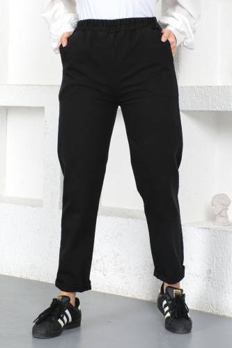 Beli Lastikli Kot Pantolon TSD230369 Siyah - 3