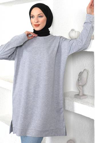 Bisiklet Yaka Sweatshirt TSD230345 Gri 