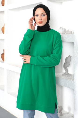 Bisiklet Yaka Sweatshirt TSD230345 Yeşil 