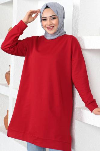 Bisiklet Yaka Sweatshirt TSD230376 Bordo 