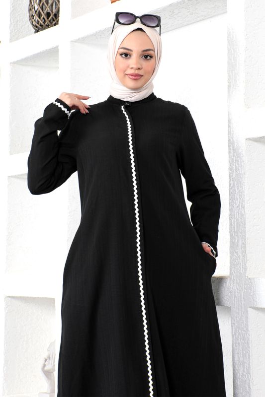 Biye Detaylı Ferace TSD230111 Siyah - 2