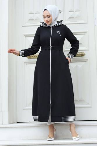 Boydan Fermuarlı Arma Detaylı Ribanalı Kap TSD240301 