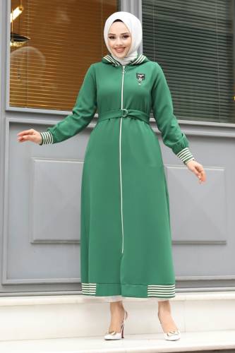 Boydan Fermuarlı Arma Detaylı Ribanalı Kap TSD240301 