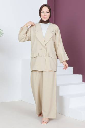 Ceketli Takım TSD230537 Bej 