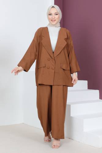 Ceketli Takım TSD230537 Kahverengi 