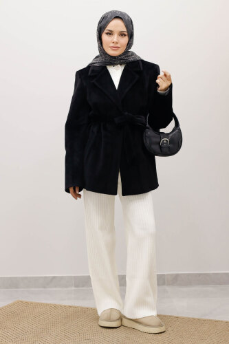 Cepli Fox Kaban TSD250236 Siyah - TESETTÜR DÜNYASI