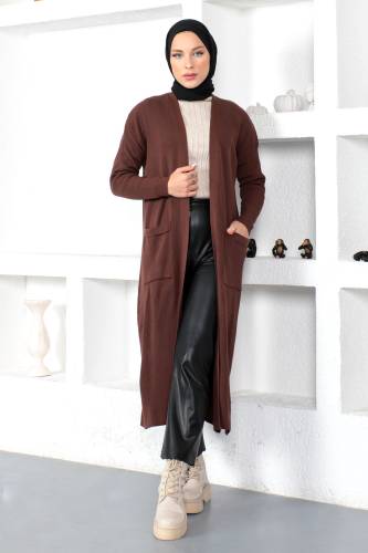 Cepli Triko Hırka TSD230215 Kahverengi 