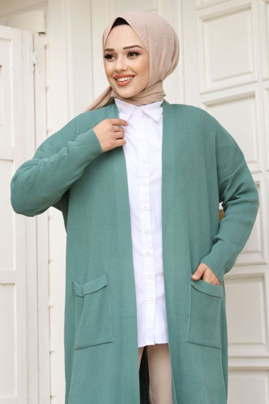 Cepli Triko Hırka TSD230718 Mint Yeşili - 2