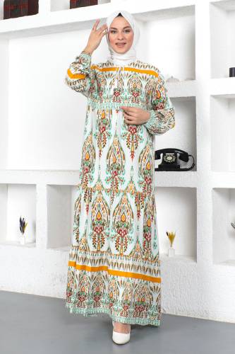 Çiçekli Elbise TSD230408 Sarı 