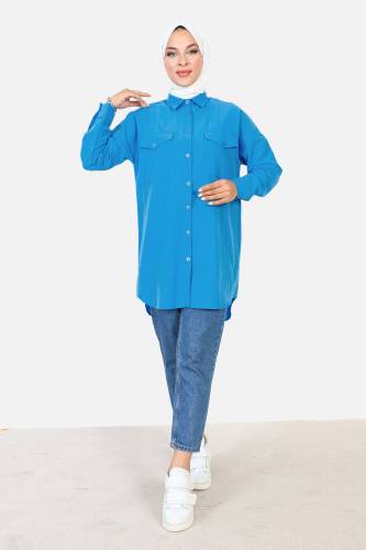 Çift Cepli Tunik TSD230920 Mavi 