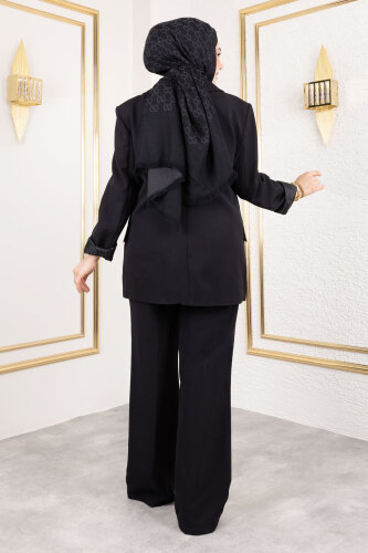 Çift Düğmeli Blazer Takım TSD250156 Siyah - 5