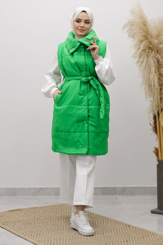 Çıtçıtlı Şişme Yelek TSD260125 Yeşil - 3