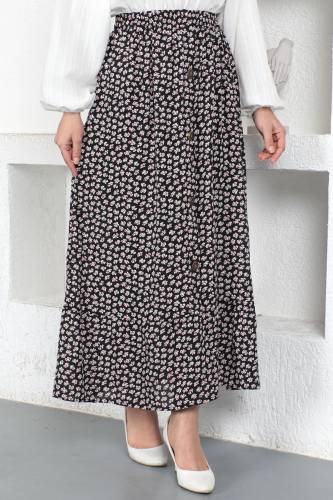 Çıtır Desenli Etek TSD230377 Siyah - 4