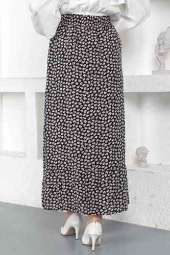 Çıtır Desenli Etek TSD230377 Siyah - 5