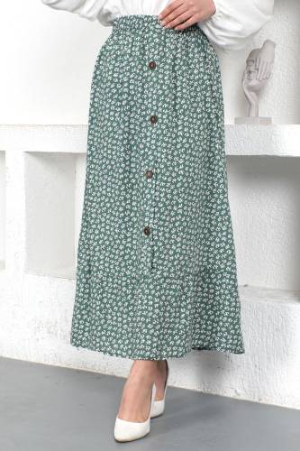 Çıtır Desenli Etek TSD230377 Yeşil 