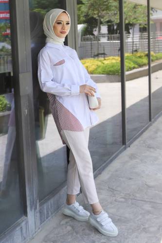 Çizgi Detaylı Tunik TSD220602 Bordo - 4