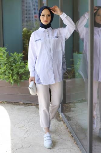 Çizgi Detaylı Tunik TSD220602 İndigo 