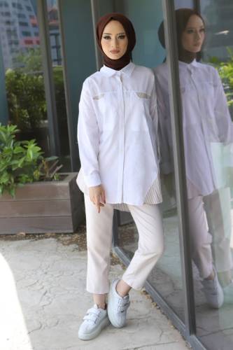 Çizgi Detaylı Tunik TSD220602 Vizon 