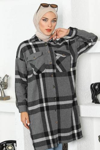 Çizgili Oduncu Gömlek TSD221015 Gri 