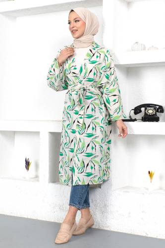 Dal Desenli Kimono TSD230426 Yeşil - 3