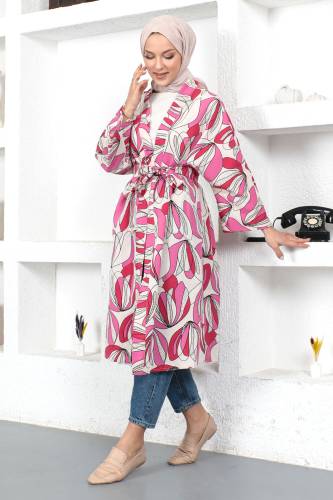 Desenli Kimono TSD230428 Pembe - 4