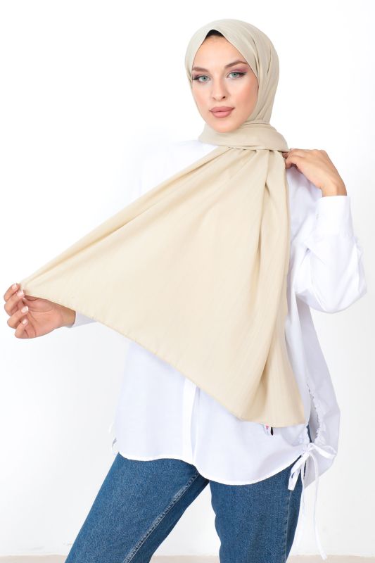 Dokulu Şal S012 Bej - Tesettür Dünyası