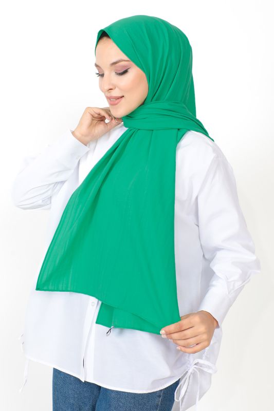 Dokulu Şal S012 Benetton Yeşili - Tesettür Dünyası (1)