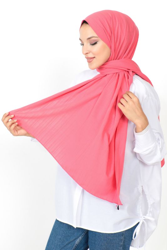 Dokulu Şal S012 Pembe - Tesettür Dünyası (1)