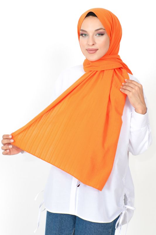 Dokulu Şal S012 Turuncu - Tesettür Dünyası