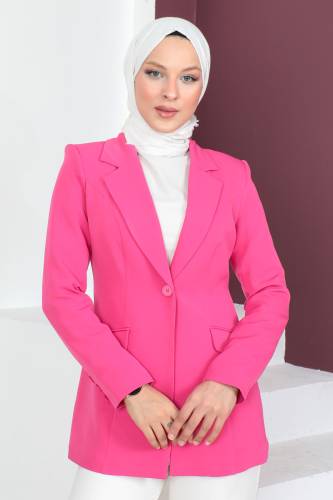 Düğmeli Blazer Ceket TSD230501 Pembe 
