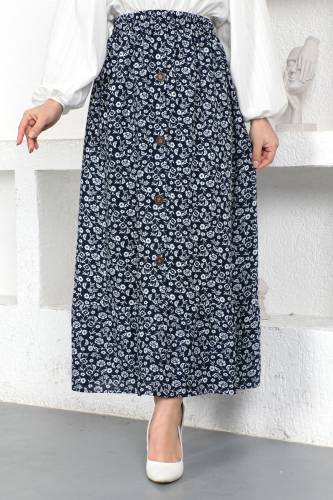 Düğmeli Etek TSD230382 Lacivert 