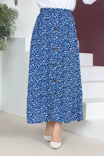 Düğmeli Etek TSD230382 Mavi 