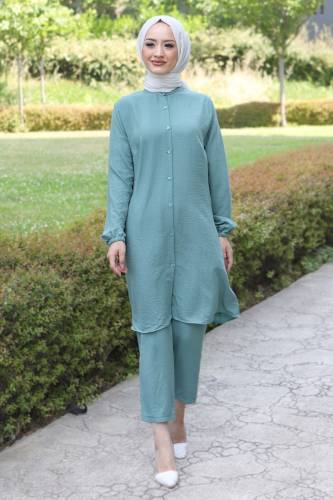 Düğmeli İkili Takım TSD211224 Mint Yeşili 